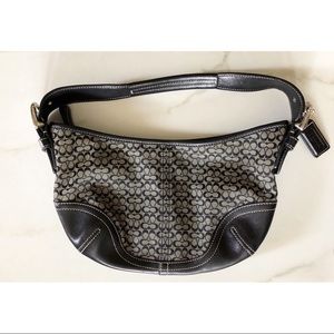 Coach Signature Jacquard Mini Hobo Black/White